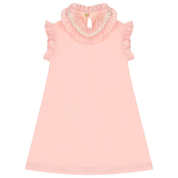 Girls Pink Ruffled Dress